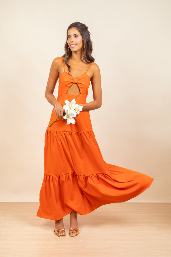 Vestido Verona Orange Linen