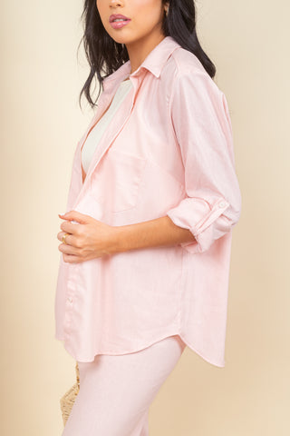 Camisa Valentina Baby Pink Linen